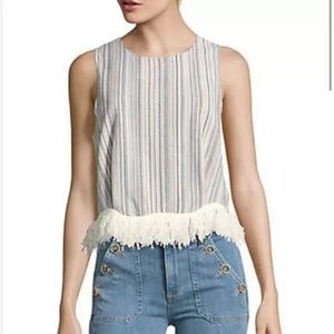 Lucca fringed striped shirt